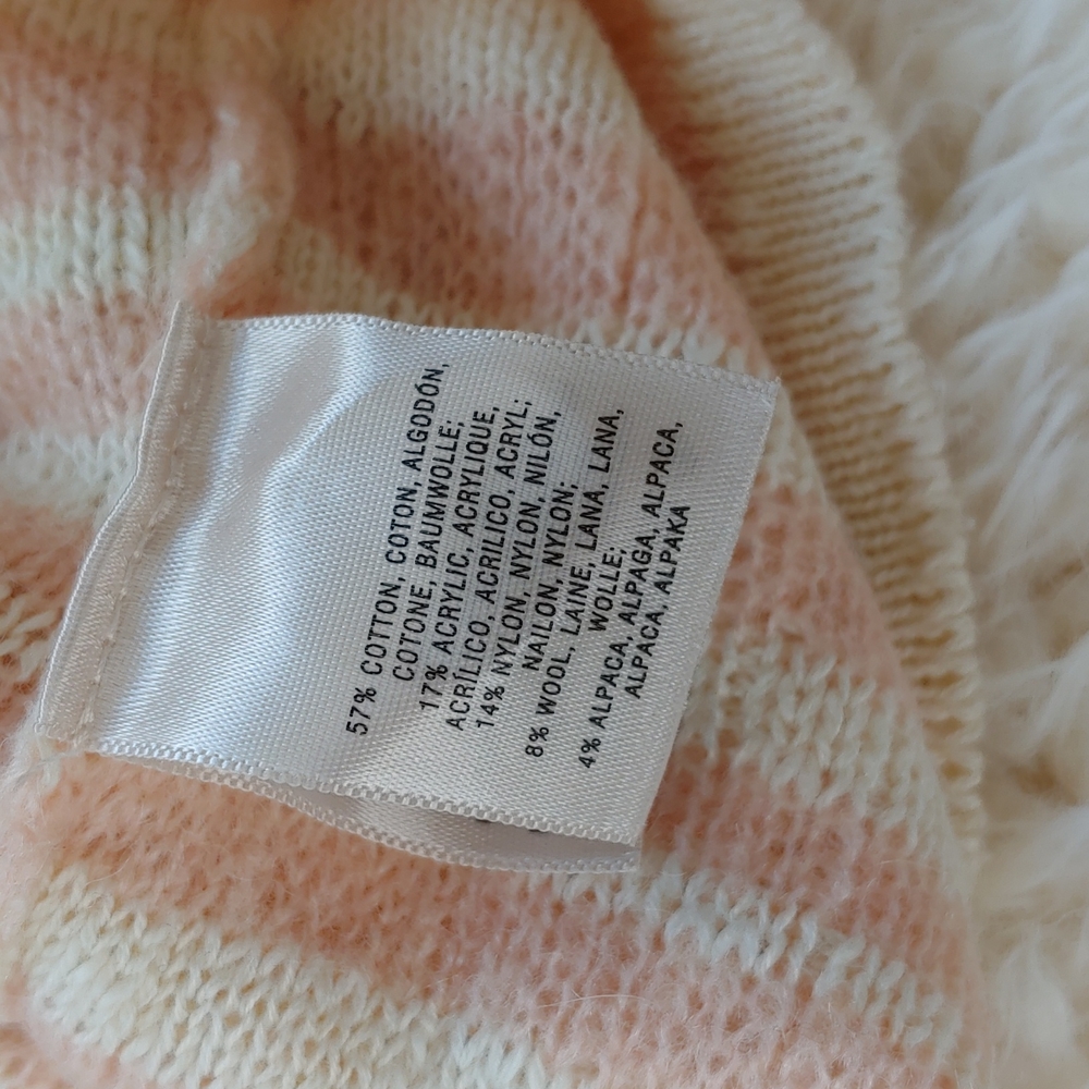 Anthropologie Knitted and Knotted pink and cream cardigan size small - Picture 7 of 8